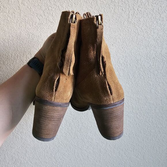 Sam Edelman Farrell Suede Ankle Boots Womens Size 6.5 Heel brown Bootie Fall - Picture 3 of 7